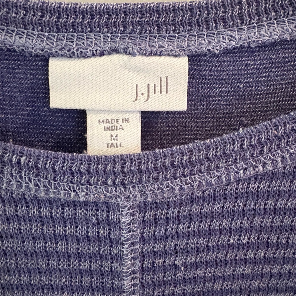 J. Jill Blue Stripe Knit Tunic Dress Size M Tall Relaxed Capsule Everyday Sporty - Picture 2 of 7